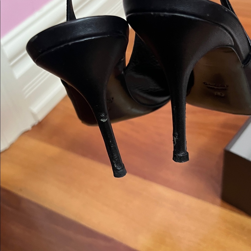 Gucci Black Peep-Toe Slingback Heels - Picture 6 of 6
